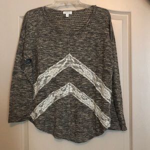 Brown/black lace sweater